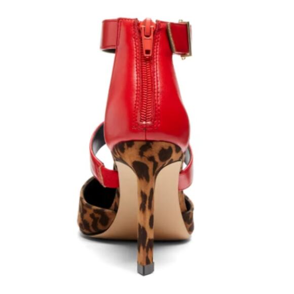 New York & Co Layla Pump - Leopard-Print & Red EUC Size 11M - Picture 2 of 2